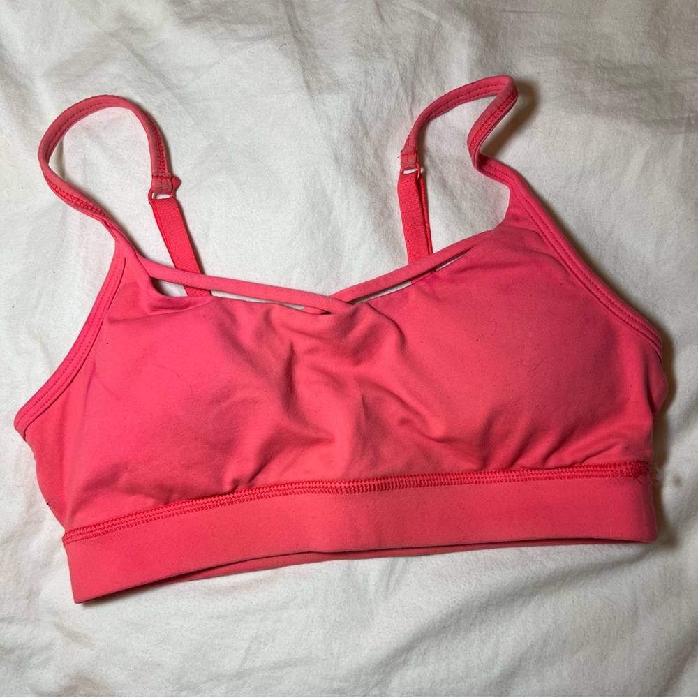 Forever 21 Coral Crisscross Sports Bra, Size S